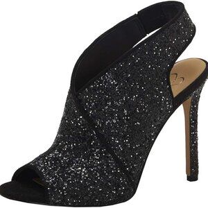 Jessica Simpson Women's Jourie Sparkly Heeled Sandal Leather Sole Size 8M